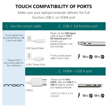 INNOCN 15.6 inch Portable Monitor Touchscreen | 1080P | HDMI, USB C HDMI | for MacBook, Windows, Tablets, Android, Chrome, PS4, Switch, Mini PC | 400Nits | 100% sRGB