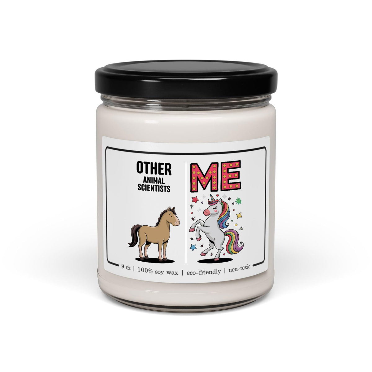 Funny Animal Scientist Gifts for Women - Other Animal Scientists vs Me Unicorn Candle for Zoologist Staff Employee Boss Manager - Christmas - 9oz Soy Wax Cinnamon Vanilla Scent