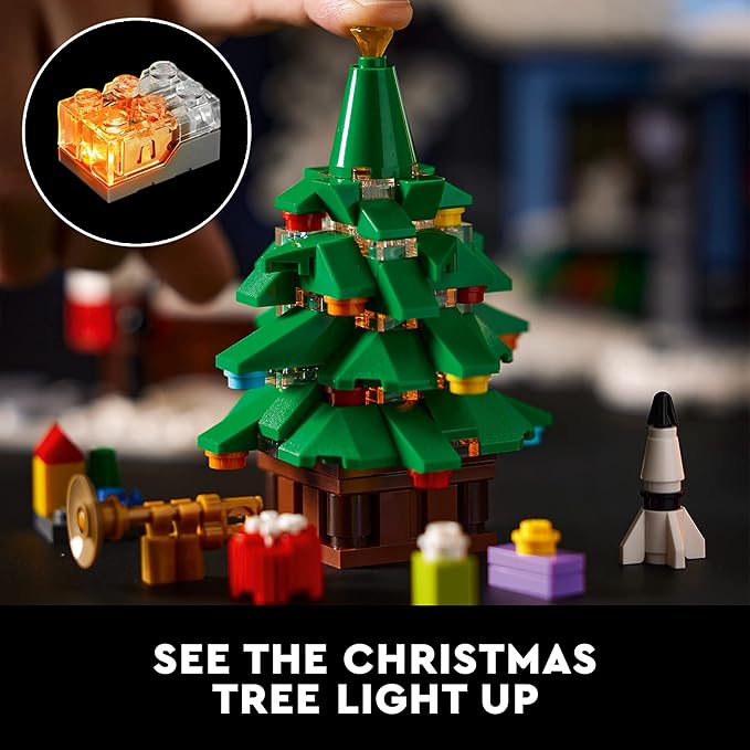 LEGO Icons Santa’s Visit 10293 Christmas House Model Building Set for Adults and Families Festive Home Décor with Xmas Tree Gift Idea