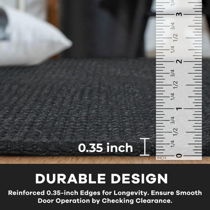 KOZYFLY Rugs for Entryway 3x5 ft Washable Area Rug Non Slip Rubber Backed Entry Rug Woven Indoor Door Mat Cotton Kitchen Rugs Floor Carpet for Entryway, Foyer, Backdoor, Black/Dark Grey