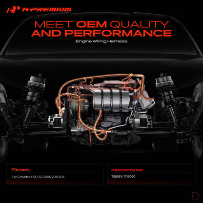 A-Premium Engine Wiring Harness Compatible with 2006-2015 LS3 LS2 6.2L, Standalone Harness T56 58X TR6060