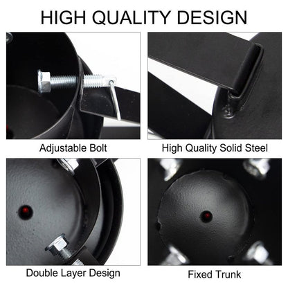 Christmas Tree Stand for Live Tree, Adjustable Metal Tree Holder for Real Christmas Tree Fits up to 8 Ft, Heavy Duty Christmas Tree Stand Base for Xmas Tree Decoration 1.38 to 3.3 inch Trunk Diameter