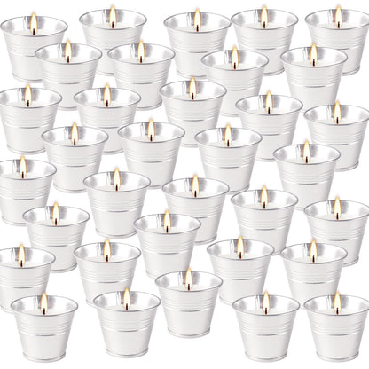 CAKETYCG Outdoors Citronella Candles 32Pack - Garden Citronella Scented Candles, Long Burning, 2 oz Small Tin Candles Gift Sets for Home Patio Yard Indoors, Balcony, Camping BBQ & Summer Parties.