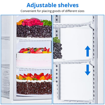 IDEALHOUSE 8.4 Cu.FT Commercial Refrigerator Display,Glass Door Beverage Cooler,Adjustable Shelving,LED Lighting,Countertop Fridge