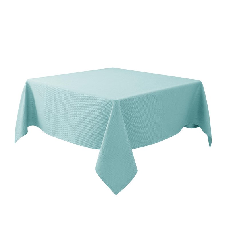 Biscaynebay Square Tablecloth 54x54 Inch-Auqa Blue Card Fabric Table Cover-Small Folding Table Cloths Linen Water Resistant for Kitchen Dining Picnic Patio Outdoor Party Restaurant Tables