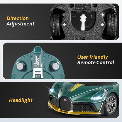 MIEBELY Remote Control Car - 1/24 Scale Fast Rc Race Car Bugatti Divo 3.7V 500 mAh Toys with Headlight Racing Hobby Model Birthday Ideal Gifts for Adults Kids Boys Age 6 7 8 9 Year Old