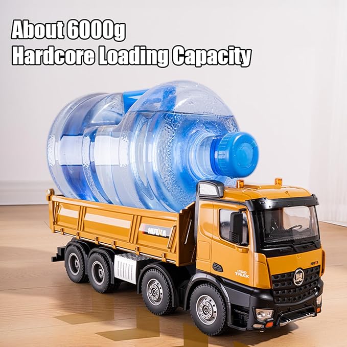 RC Dump Truck Toy 1:14 Scale 12 Channels Heavy RC Dump Truck 4WD Remote Control Construction Crawler with 6KG+ Load Full Suspension Lights/Sounds Gifts Ideas for Adults or Teens Age 15+