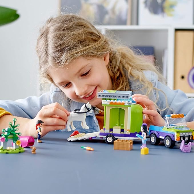 LEGO Friends Mia's Horse Trailer 41371 Building Kit with Mia and Emma Mini Dolls Includes Toy Truck Horse and Rabbit for Creative Play (216 Pieces)