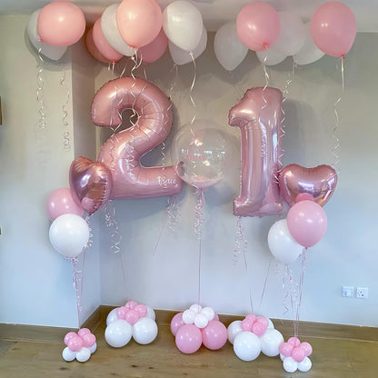 Pastel Pink 40" Foil Number Balloon 0 by [Brand Name] - Large Helium Balloon for Birthday & Graduation Celebrations