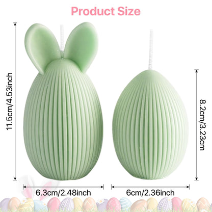 Fieldspark Easter Bunny Candles Green Set, 2.5'' x 4.5'' Flower & Fruit Scented Candles, Cute Rabbit Shaped Easter Gifts for Kids, Home Decor, Spring Celebration, 2 Pcs