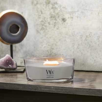 WoodWick Lavender & Cedar Holiday Candle Gifts for Women and Men, 16 oz Ellipse Candle with Crackling Wick