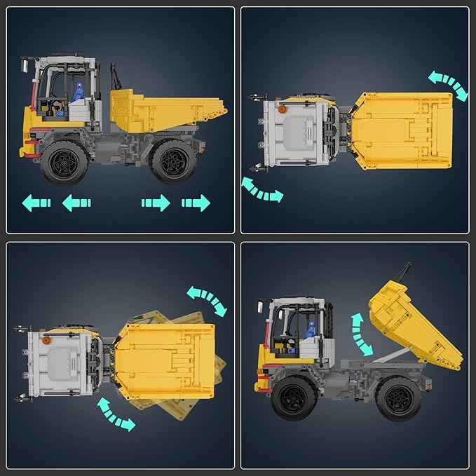 Mould King 17092 Articulated Dump Truck Building Set Engineering Vehicle with Battery and Remote Control Collectible Set for Adults (1230 Pieces)