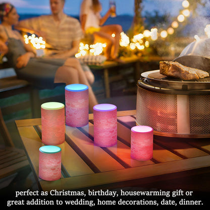 ALAZA Hearts Red Flickering Flameless Candles Battery Operated with Remote Timer,Tea Light Candles LED Pillar Votive Candles Set of 2 for Outdoor Indoor Decorations