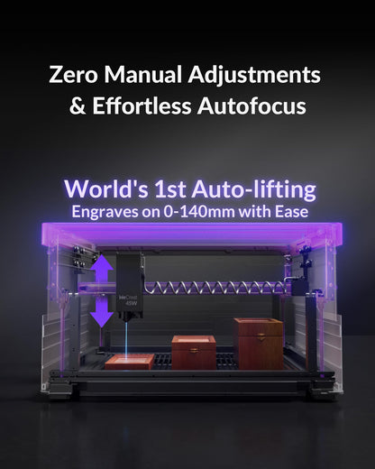 WECREAT Vision Pro 45W Laser Engraver and Cutter with Rotary Pro, HD Camera & Auto-Lifting, Laser Cutter Cuts 1” Wood, Full Enclosure Laser Engraving Machine for Tumblers, Wood and Metal, Acrylic, etc