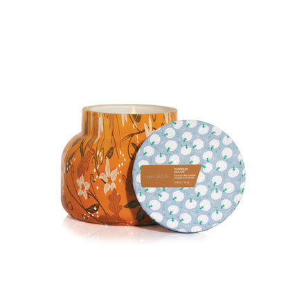 Capri Blue Pattern Play Signature Holiday Candle - Luxury Holiday Scented Candle for Home- Long Lasting Soy Wax Blend - Comes in Decorative Glass Jar (Pumpkin Dulce, 19 oz)