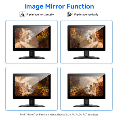 Eyoyo 10.1-inch Small Touchscreen Monitor: 1280x800 IPS Display, 10-Point Touch, HDMI VGA AV Input, Built-in Speakers, Metal Case, VESA 75x75, Touch Screen Monitor for Raspbery Pi, PC, CCTV, POS