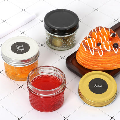 Mcupper 40 Pack Small Mason Jars, 4oz Mini Mason Jars with Gold Lids, Canning Jars For Dessert, Honey, DIY Candle