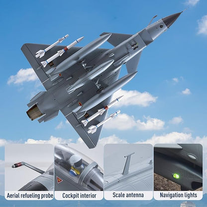 Fms Rc Jets 64mm J10 EDF Fighter Jet with Reflex Vigorous Dragon Rc Airplanes for Adults Remote Control Planes Air Force Gray Paint PNP(NO Transmitter Batteries and Charger)