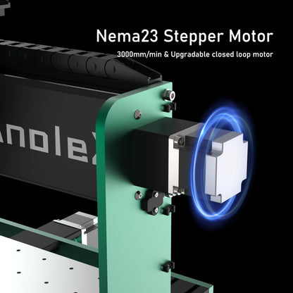 AnoleX CNC Router Machine 4030-Evo Ultra 2, All-Metal XYZ Axis Dual Steel Linear Guides & Ball Screws with 800W Trim Router for Metal Aluminum Brass Wood Acrylic PCB