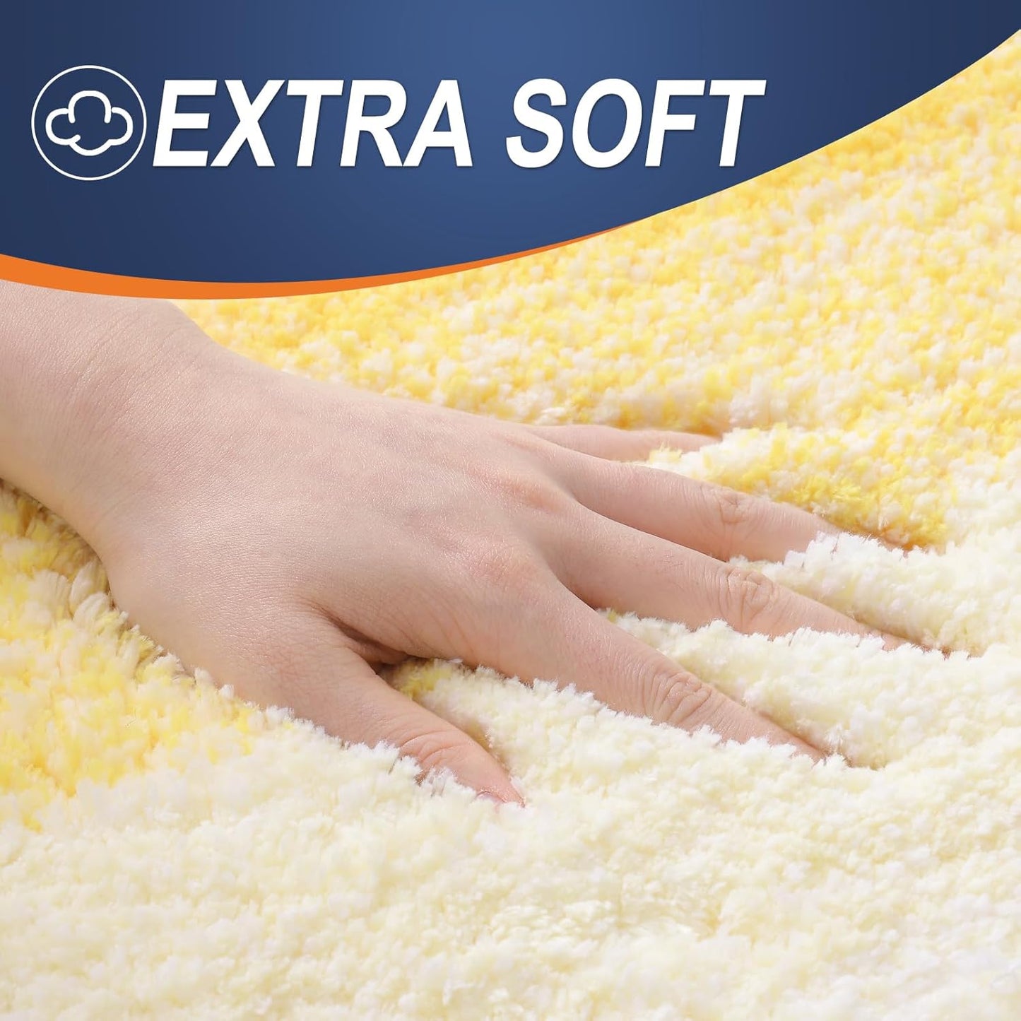 OLANLY Bathroom Runner Rugs - Extra Soft Microfiber Mat, Quick Dry & Washable, 47x17 Inches, Yellow