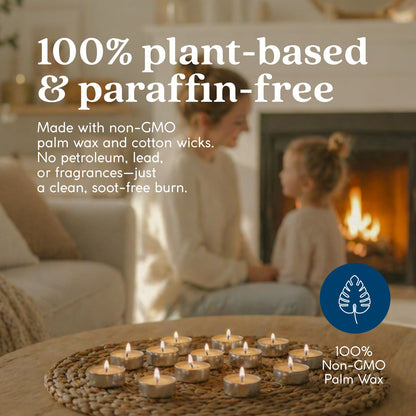GoodLight Unscented Vegan and Paraffin-Free Tea Light Candles (100 Candles)
