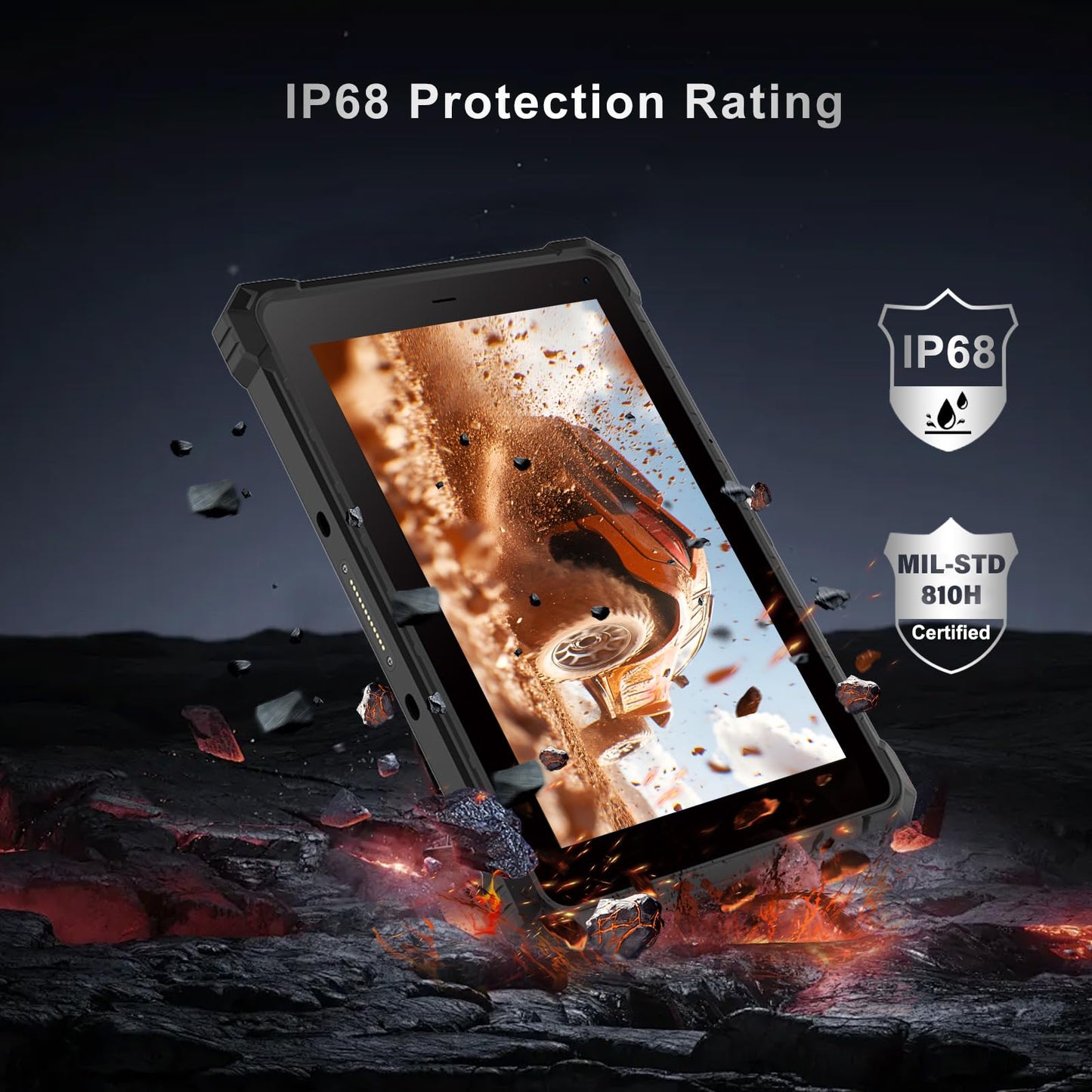 CENAVA Rugged Tablet W10N,10.1 Inch Windows 11 Pro,8GB+128GB,Intel N5100,IP68 Waterproof,700nit Sunlight Readable,4G,LTE,GPS,WiFi 6 Heavy Duty Industrial Outdoor Work Tablet PC