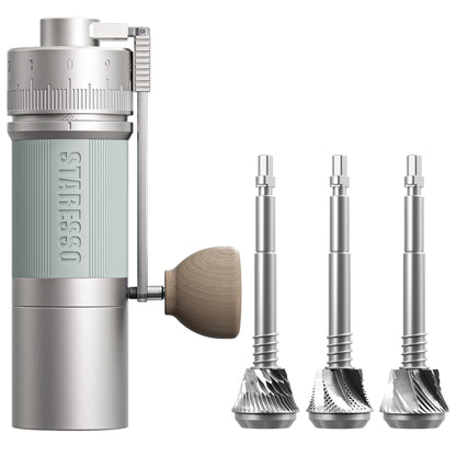 2026 STARESSO D9+ Flavor MATRIX Manual Coffee Grinder, Innovative Stainless Steel 3-Burrs with 0.008MM Adjustable Hand Grinder for Espresso/Pour Over