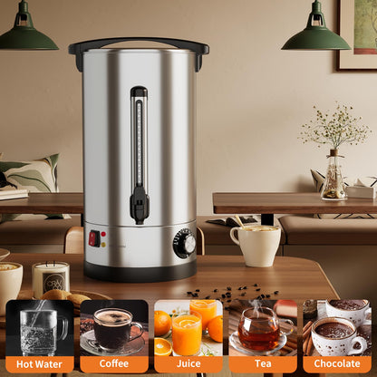 110 Cups Coffee Urn - 16 L/4.2 Gal Commercial Coffee Maker, Double Wall Stainless Steel Coffee Dispenser Hot Water Urn, Large Capacity Hot Coffee Dispenser for Meeting Wedding Catering