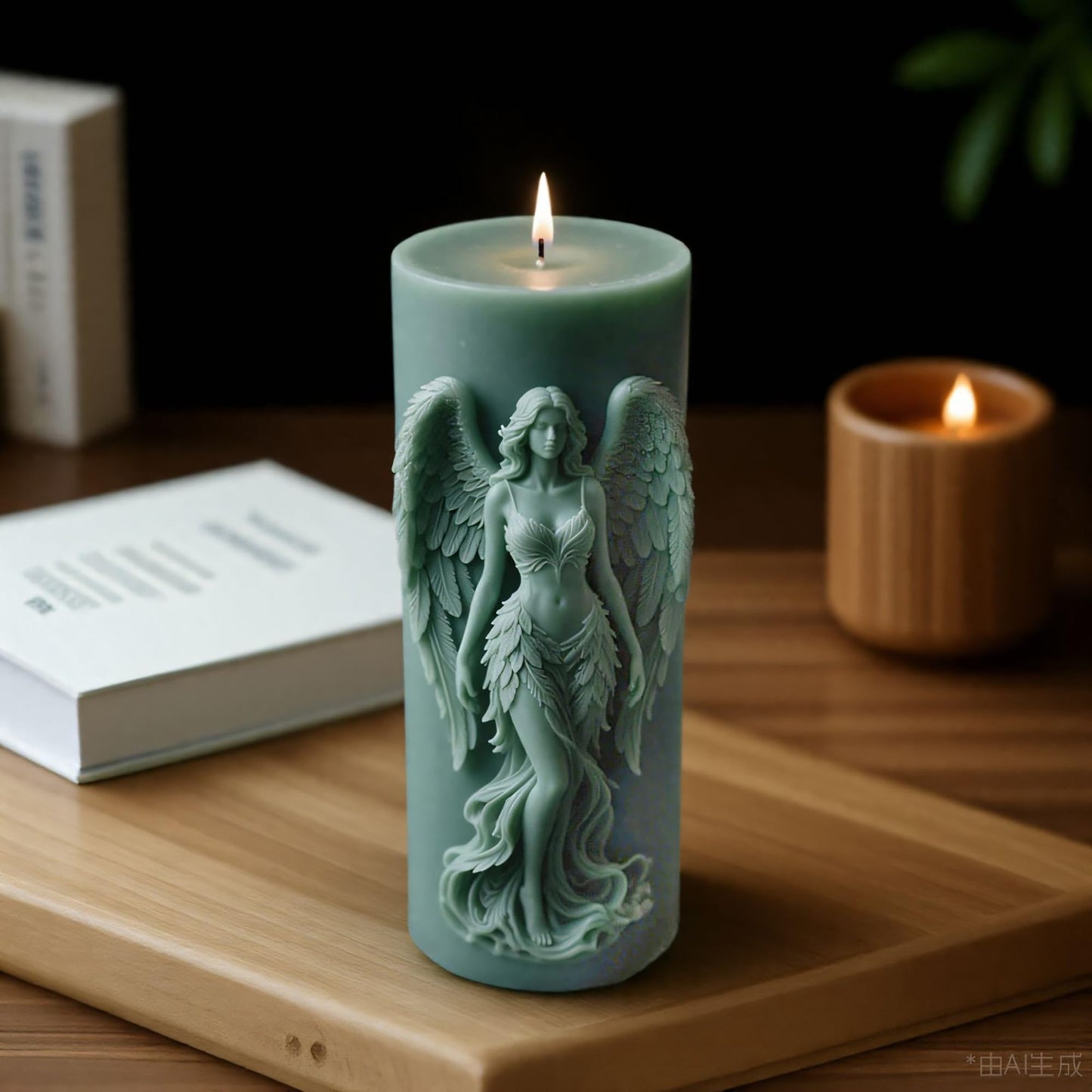 Angel Nativity Scene Cylinder Molds Silicone Wave Spiral Candle Mold - Silicone Resin Casting Molds for Candle & Resin & Soap Craft Supplies