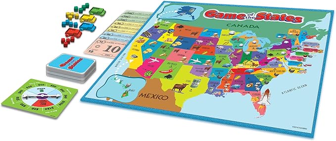Game of The States with 1970's Original Artwork by Winning Moves Games USA Children's Pick Up and Deliver Game for 2 to 4 Players Ages 8 and up