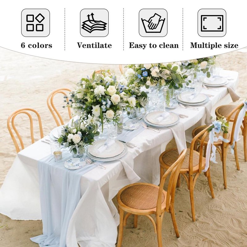 Fitable Elegant Rectangle Table Clothes, 6 Pack - 90 x 132 Inch, Ivory - Reusable and Washable Tablecloths, Polyester Fabric Table Covers for Wedding, Party, Banquet, Formal Events