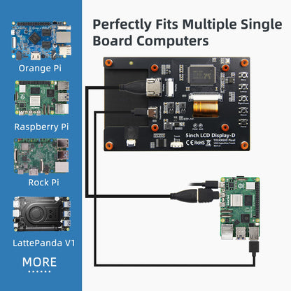 iPistBit 5 Inch HDMI Monitor 1024x600 LCD Touch Screen Display Mini Small Monitor for Raspberry Pi 5/4/3/2/B/B+, BB Black, Win 11/10/8/7