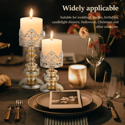 Metal Candle Holder Iron Candle Holder Candle Holder with Openwork Pattern Elegant Candle Holder Easy to Maintain and Clean Candle Holder Matchable Candle Holder Suitable for Party Dining Rooms