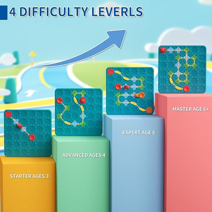 Kids Board Games Learning Toys STEM Educational Logic Kits with 200+ Challenges &amp 4 Difficulty Levels Brain Puzzles Maze Games for Boys Girls Ages 3-10 Birthday Gifts