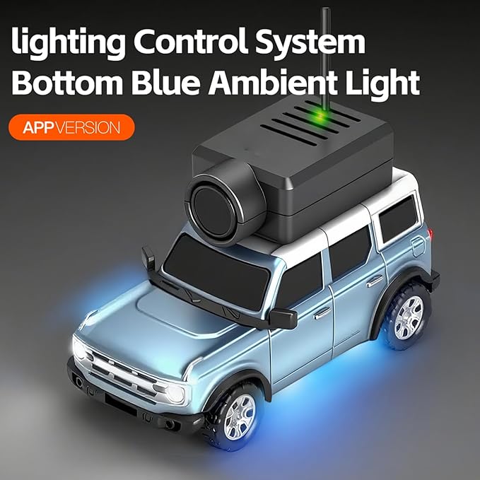 WLtoys Mini RC Car 1:64 Scale FPV RC Drift Car with 720P HD Camera WiFi App Control with Gyro First Person Perspective Mini Racing Toys for Teens and Adults(Blue)
