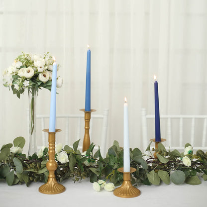 Tableclothsfactory 10" Tall Premium Quality Dripless Unscented Mixed Blue Taper Candles Wedding Dinner Candles for Wedding Decoration Set of 12