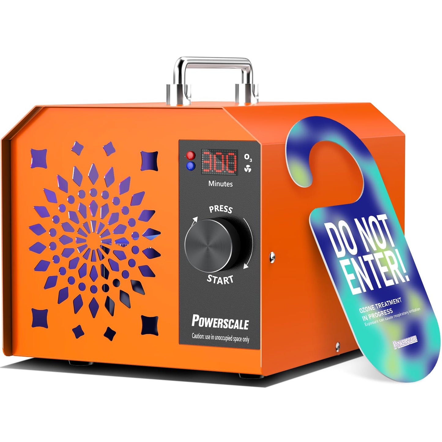 Powerscale OZB3 Industrial Ozone Generator 250,000mg/h for Fire/Smoke Damage, Pet Urine Odor, Large Homes, Restoration & Commercial — Ozone Machine Odor Eliminator, Orange