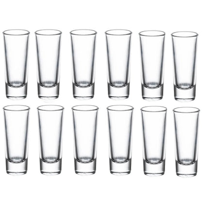 LEMONSODA Clear Shot Glass Set- (2oz) Crystal Shot Glasses - Sake, Tequila, Whiskey, Vodka, Gin - Great for Tastings, Gifts, Parties, Unique Pieces (Tall, Set of 12)