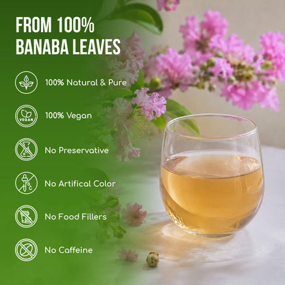 FreshDrinkUS, Premium 50+ Banaba Dried Leaves, 100% Natural & Pure from Whole Banaba Leaves, Banaba Leaf Tea, No Additives, No Caffeine, Vegan