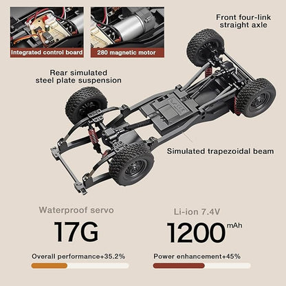1/12 Scale RC Crawler MN-82S LC79 RTR RC Truck 4x4 Off Road Vehicles 2.4GHz RC Rock Crawler Car with LED Lights 7.4V 1200mAh Battery for Adults Hobby Toys (Silver)