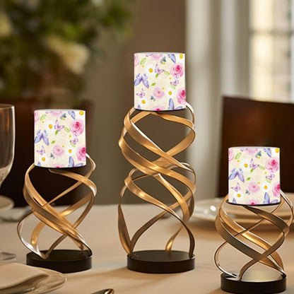 Cozeyat Floral Mix LED Candles Set of 4 Battery Powered Flameless with Remote Timer Dancing Flame Waterproof for Home Beach Garden Patio Decor
