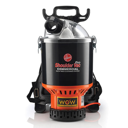 Hoover Commercial Shoulder Vac Pro Bagged Backpack Vacuum Cleaner, Lightweight, Chiropractic Design, HEPA Media Filtration, Corded Vacuum Cleaners for Commercial Use on Carpet and Hard Floors