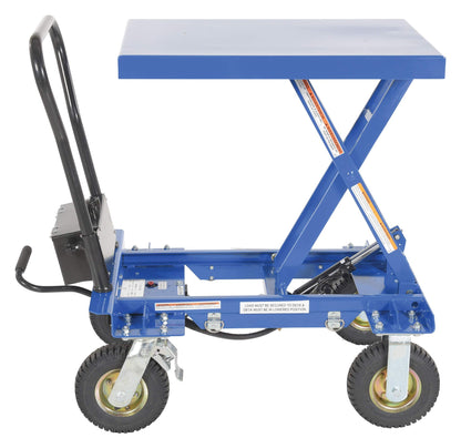 Vestil CART-PN-400 Steel Rough Terrain Elevating Cart 20-1/2 in. x 27-1/2 in. 400 Lb. Capacity Blue