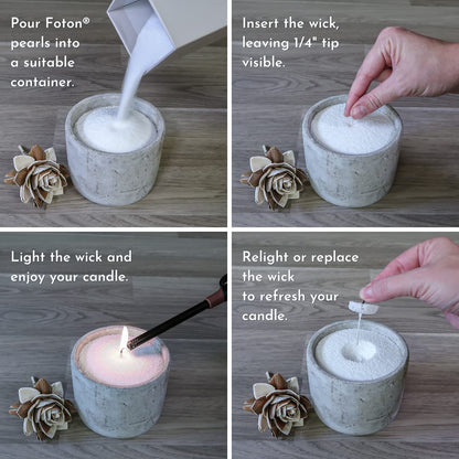 Foton Pearled Candle 9lb - Bulk Mulled Magic Fall Scent Non Toxic Luxury Long Lasting Powder Wax Sand Candles - Refillable Pearl Foton Candle Sand with 100 Wicks for Candles Making