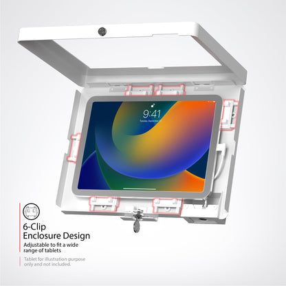 Deluxe Kiosk Floor Stand – Interactive Kiosk Floor Stand with Premium Tablet Enclosure, LED Light and Printer Compartment - for iPad, Galaxy & More Tablets - (PAD-IKPS)