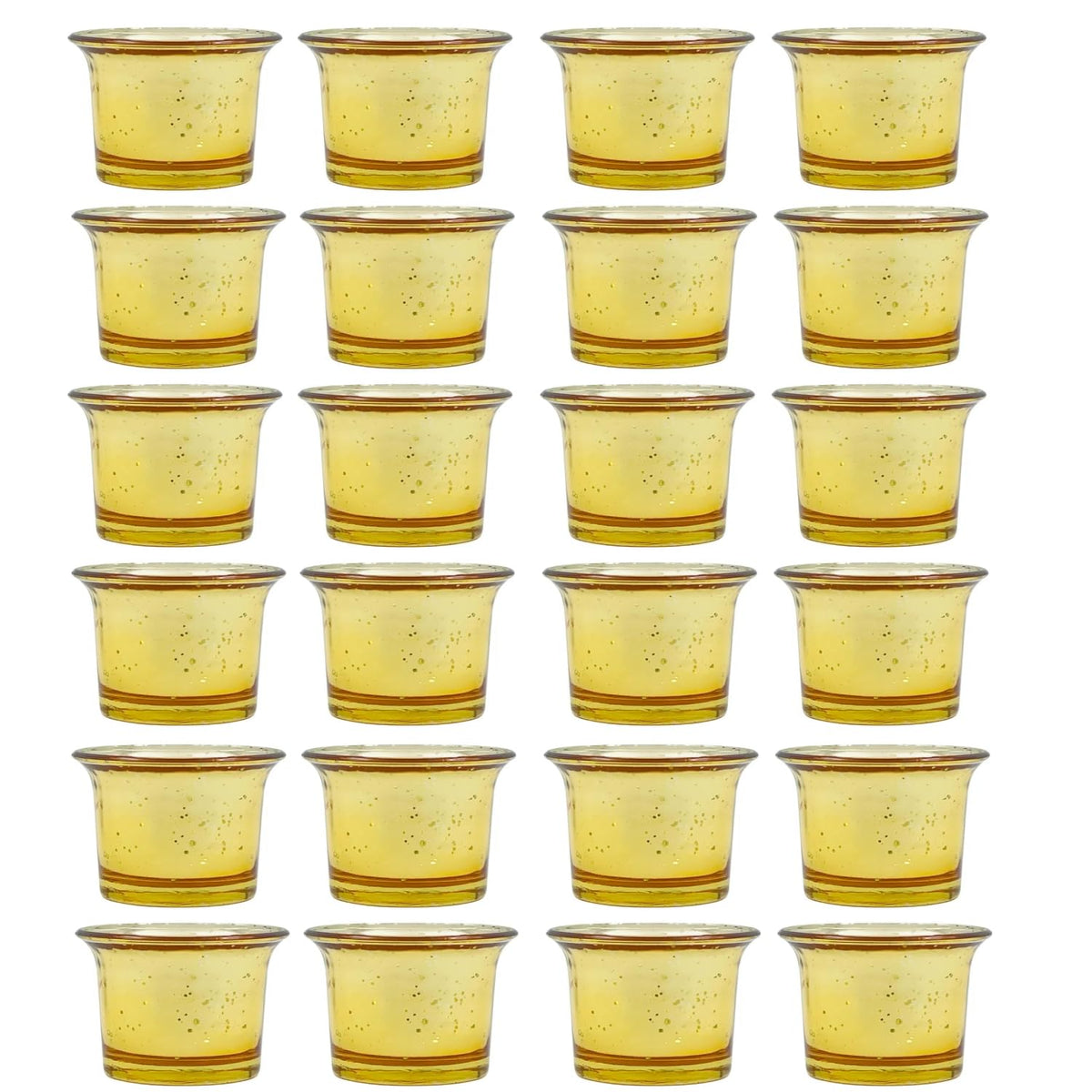 Hosley Set of 24 Metallic Gold Finish Glass Candle Tealight Holders Elevate Your Space with Elegant Decor and Timeless Ambiance