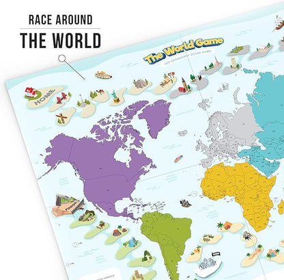 The World Game - Fun Geography Board Game for Easter - Educational Game for Kids &amp Adults - Cool Learning Gift Idea for Teenage Boys &amp Girls 2-5 Players