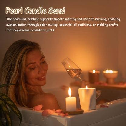 MECCANIXITY Pearled Sand Candles with 30 Pcs Wicks 14Oz / 400g Candle Beads Refillable Powder Sand Wax Making Kit for Thanksgiving Christmas Wedding Party DIY Home Crafts, Purple