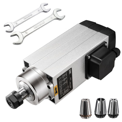 QNK CNC Spindle Motor, 3KW Air Cooled Spindle Motor 220V ER20 18000RPM, High Speed 10A 300Hz Air Cooled Round for CNC Router Engraver Milling Machine