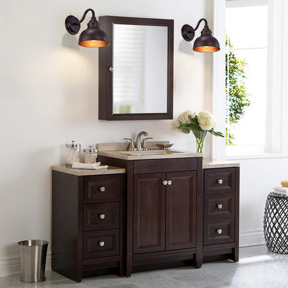 ACLand Farmhouse Vanity Wall Sconce, Metal Gooseneck Barn Light Fixture, Oil Rubbed Bronze, 2 Pack W7.5in Barn, Model A40220
